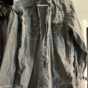 Men's Ariat Gray Button-Up Shirt Jacket